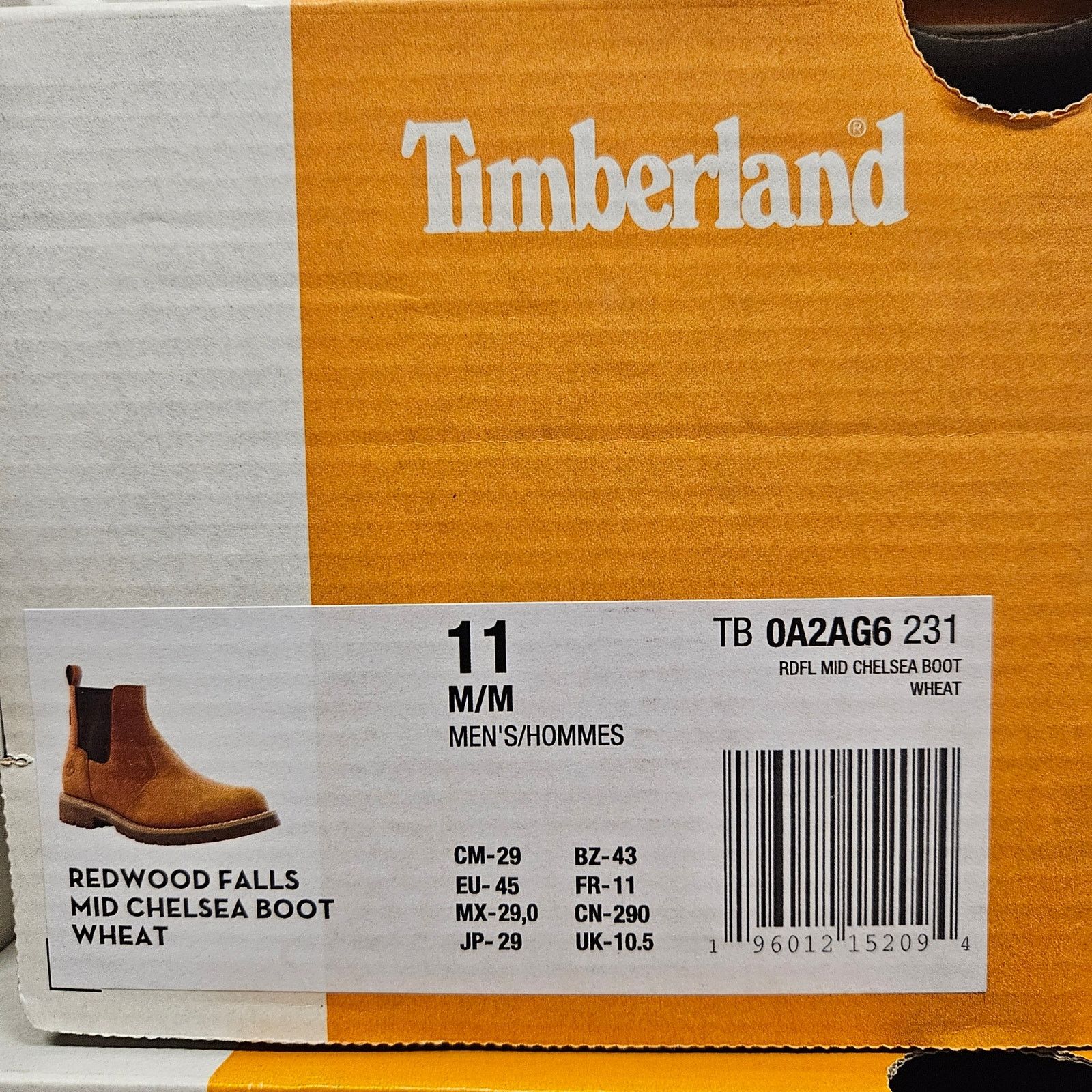 Timberland TIMBERLAND MEN'S 11 REDWOOD FALLS MID CHELSEA BOOT WHEAT NIB Size US 11 / EU 44 - 8 Thumbnail
