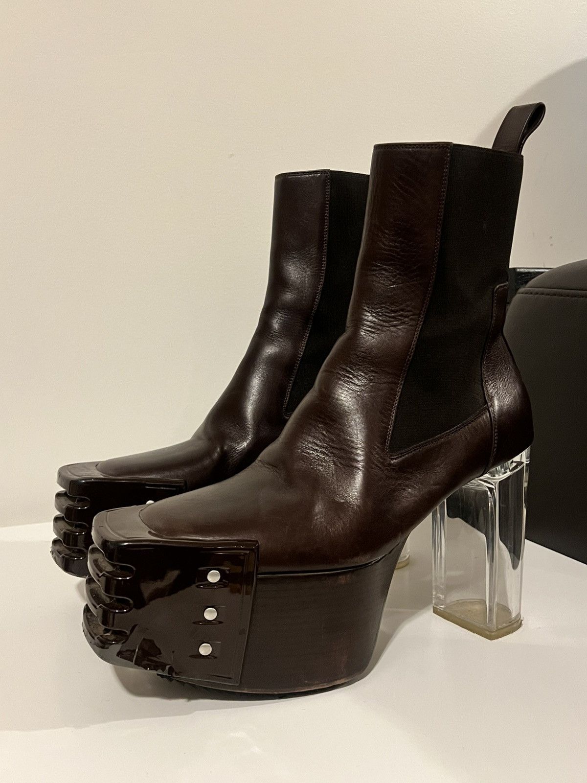 Rick Owens Rick Owens Luxor Oxblood Kiss Heels sz 43’5 Size US 10.5 / EU 43-44 - 3 Thumbnail