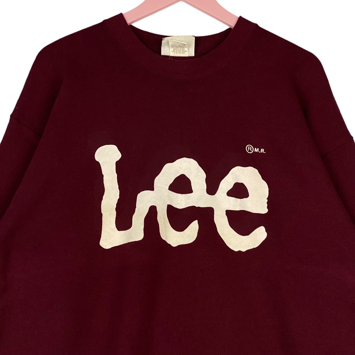 Lee × Vintage Vintage Lee Printed Crewneck Sweatshirt Maroon Pullover Size US L / EU 52-54 / 3 - 4 Thumbnail