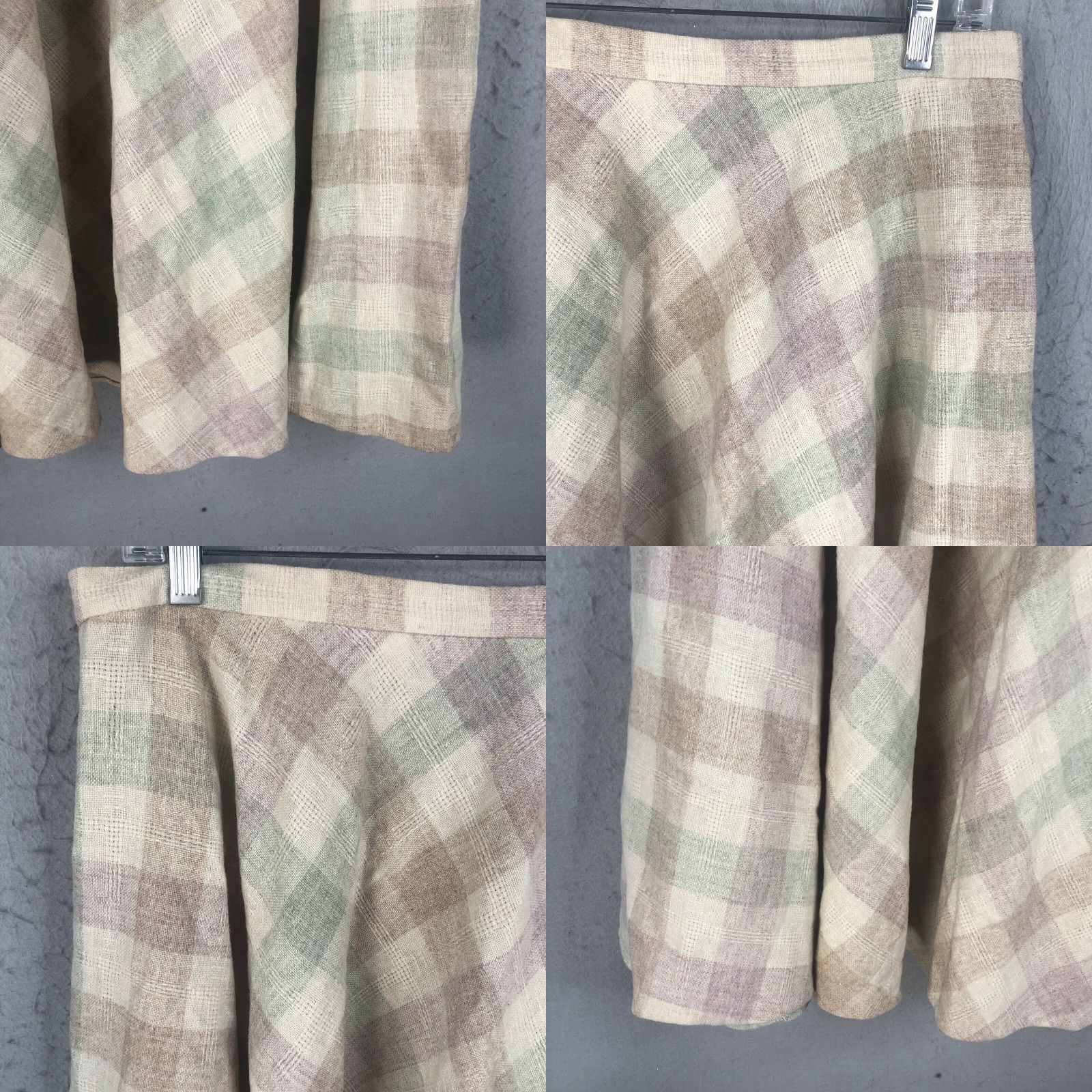 Sears VINTAGE Sears Skirt Womens Small Pastel Checks Wools Blend The Gathering 60s Size 28" / US 6 / IT 42 - 9 Thumbnail