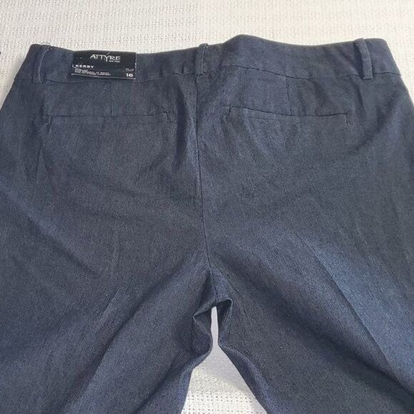 Designer Attyre New York Kerry High Rise Belt Looped Dark Blue Sz 16 Size 38" / US 16 / IT 52 - 4 Thumbnail