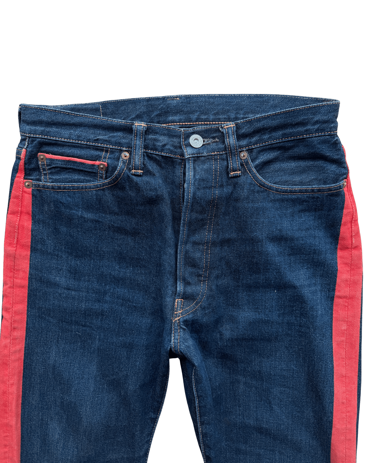 Kapital x Levi's Red Striped Denim Jeans Size US 30 / EU 46 - 4 Thumbnail