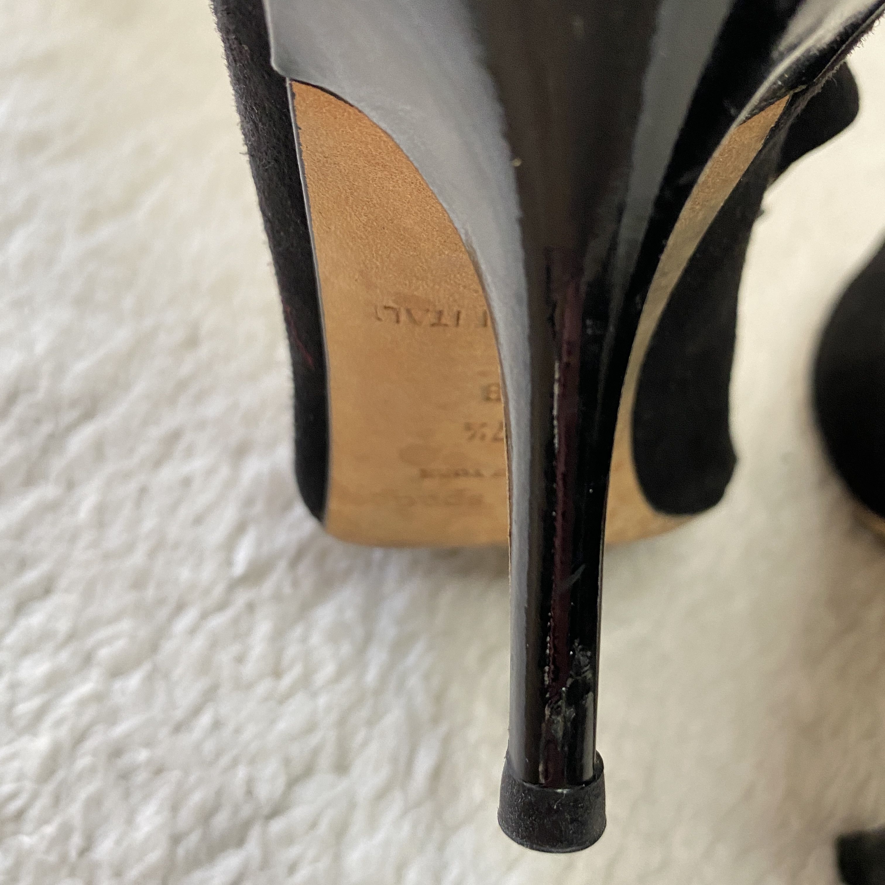 Kate Spade Kate Spade Black Suede Patent Leather Peep Toe Bow Pumps Size US 7.5 / IT 37.5 - 13 Thumbnail