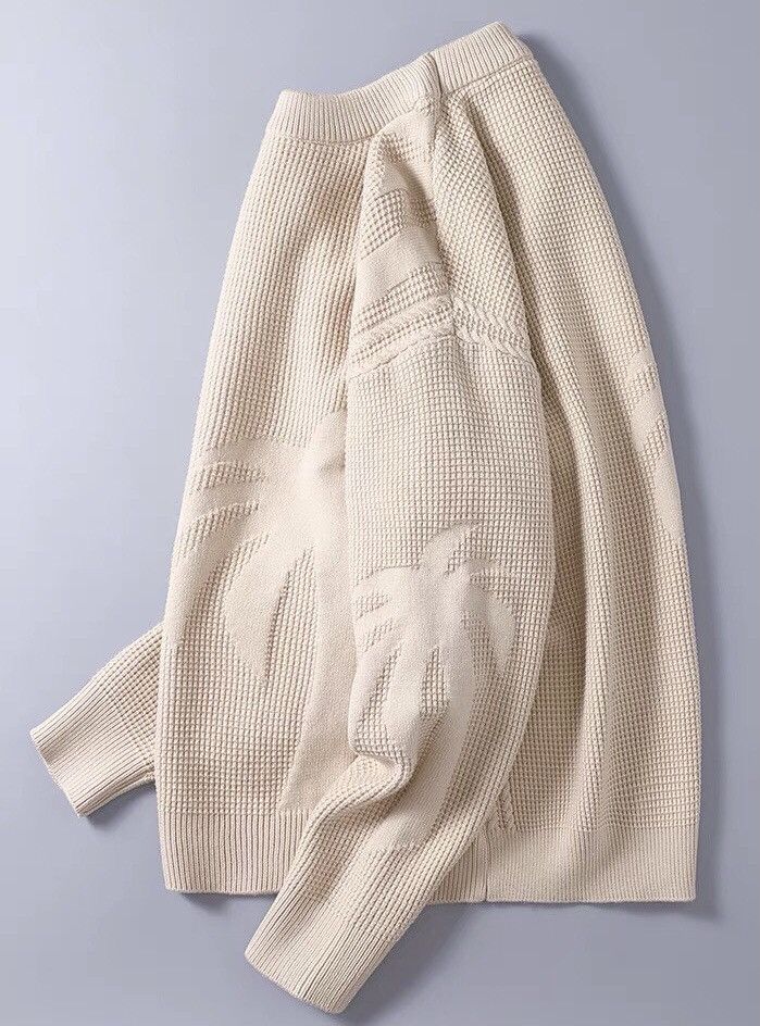 Retro fashion palm tree knit sweater knitwear
