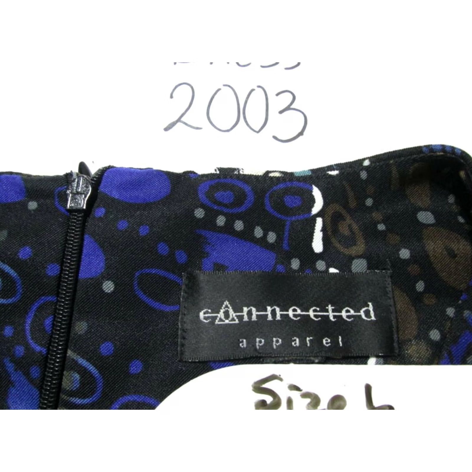 Vintage Connected Womens Dress Navy V-Neck Sleeveless Zip Back L Midi Sheath Pattern: Solid - Brand Connected - Size L Size L / US 10 / IT 46 - 7 Thumbnail