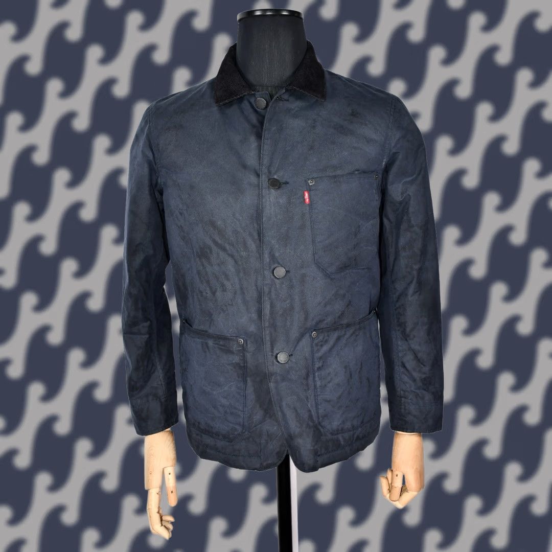 Levi's Levi's X Halley Stevenson Waxed Jacket - S - Men - Cotton - Lined - Wax Cotton - Blue - Vintage No - 55cm Chest / 67cm Back Length Size US S / EU 44-46 / 1 - 1 Thumbnail