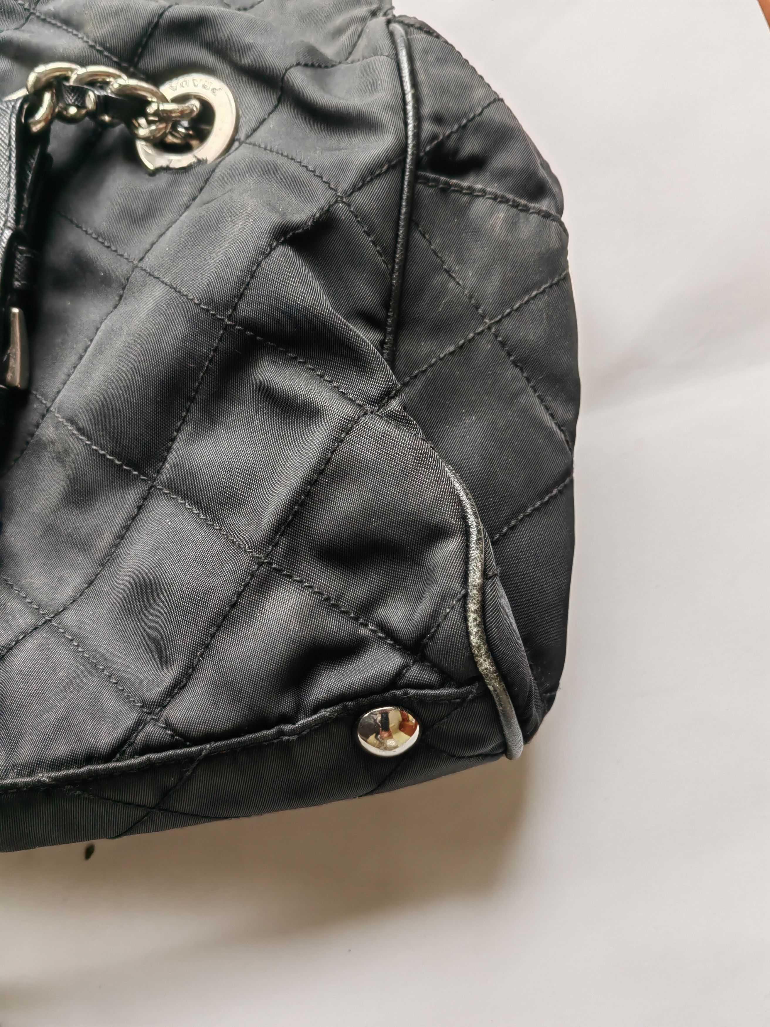 Prada Authentic Prada Shoulder Bag Nylon Chain Side Logo Black Size ONE SIZE - 7 Thumbnail