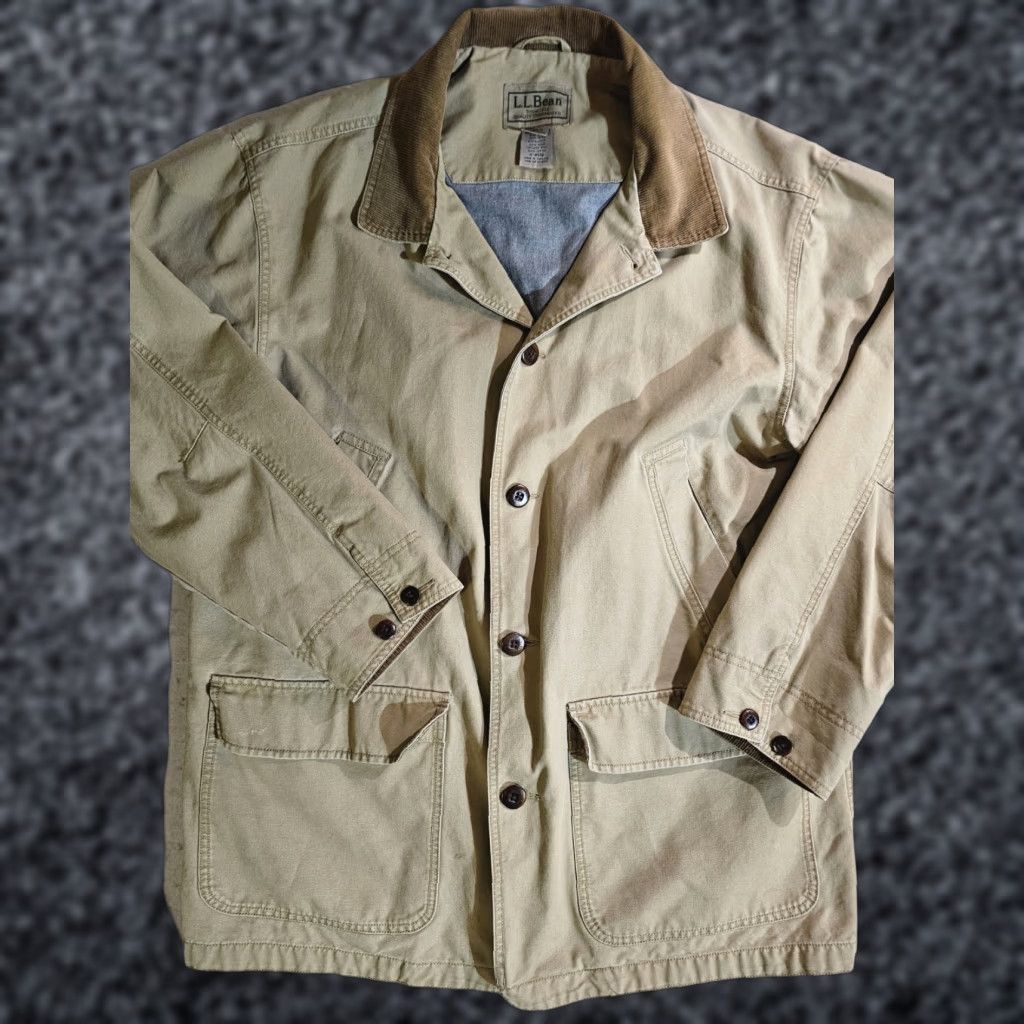 Vintage VINTAGE L.L Bean Chore Jacket Canvas Khaki Mens XL Long Sleeve Button Up Winter Fall Spring 90s Outdoor Hunting Hiking Walking Regular Fit Size US XL / EU 56 / 4 - 1 Thumbnail