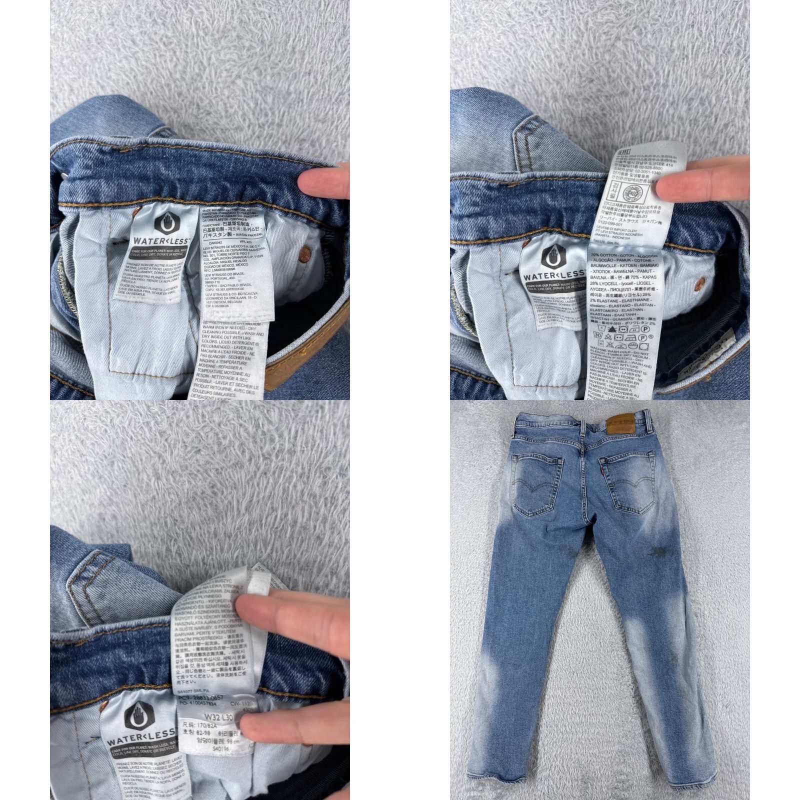 Levi's Levis 512 Jeans Denim Blue 29x27 32 5-Pocket Regular Cotton Stretch Distressed Vintage No? (Need to avoid N/A) Size US 32 / EU 48 - 9 Thumbnail