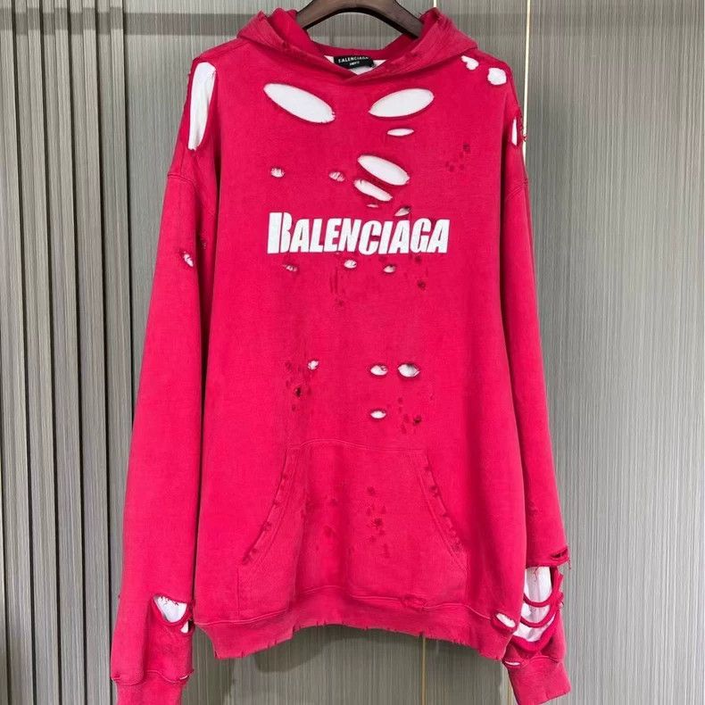 Balenciaga Destroyed Letter Logo Hoodie