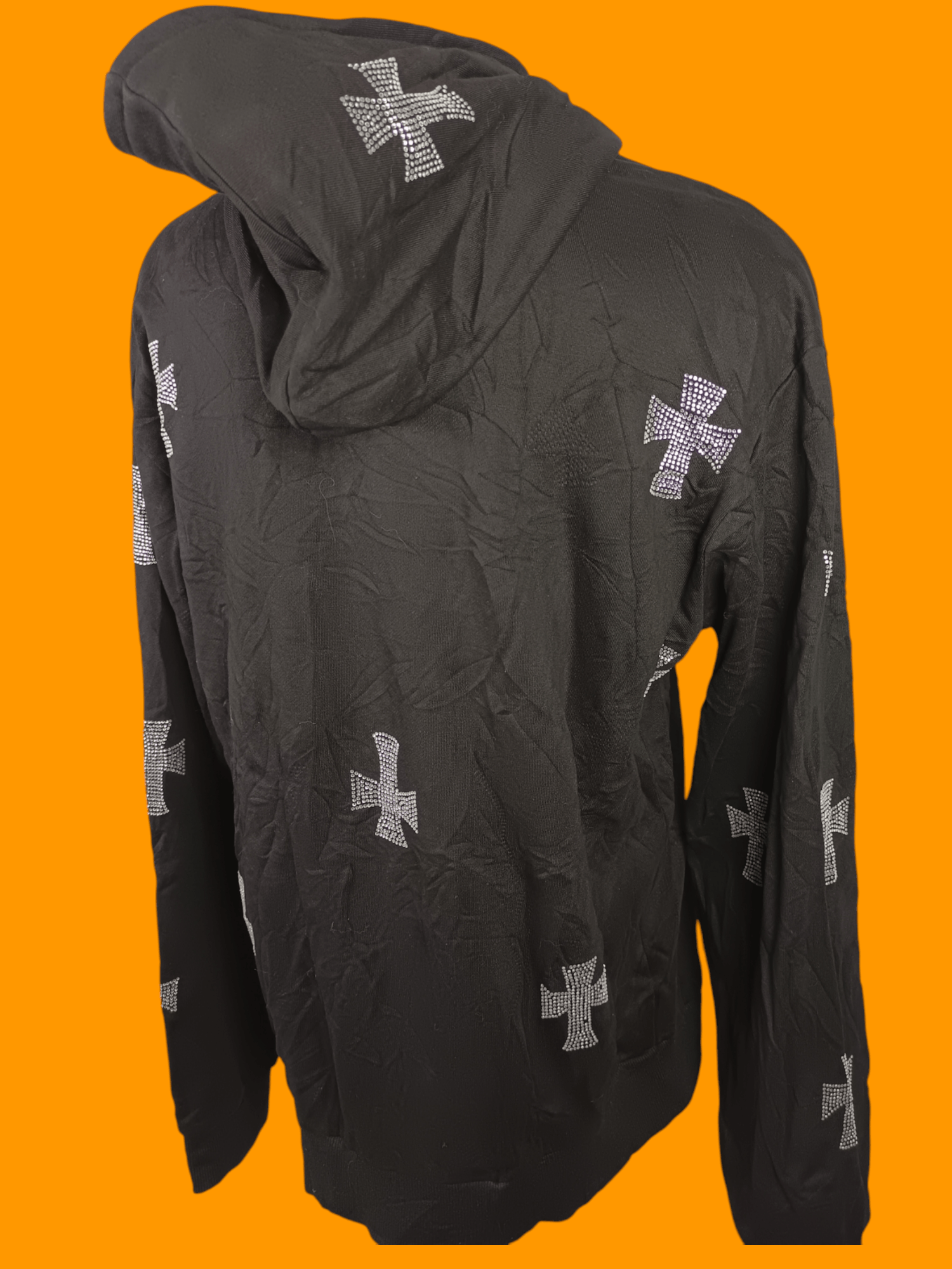 Hysteric Glamour × If Six Was Nine × Japanese Brand Y2K Hoodie Rhinestone Cross Zip Up Style Size US XL / EU 56 / 4 - 13 Thumbnail