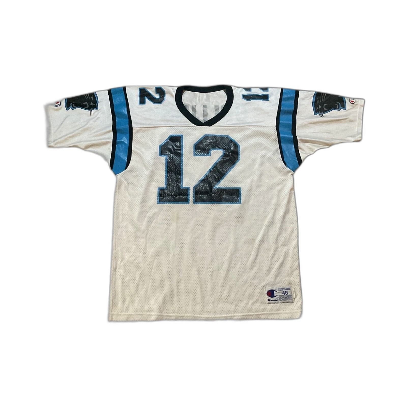 Champion Vintage 90s Champion NFL Kerry Collins Carolina Panthers Whi Size US XL / EU 56 / 4 - 1 Thumbnail