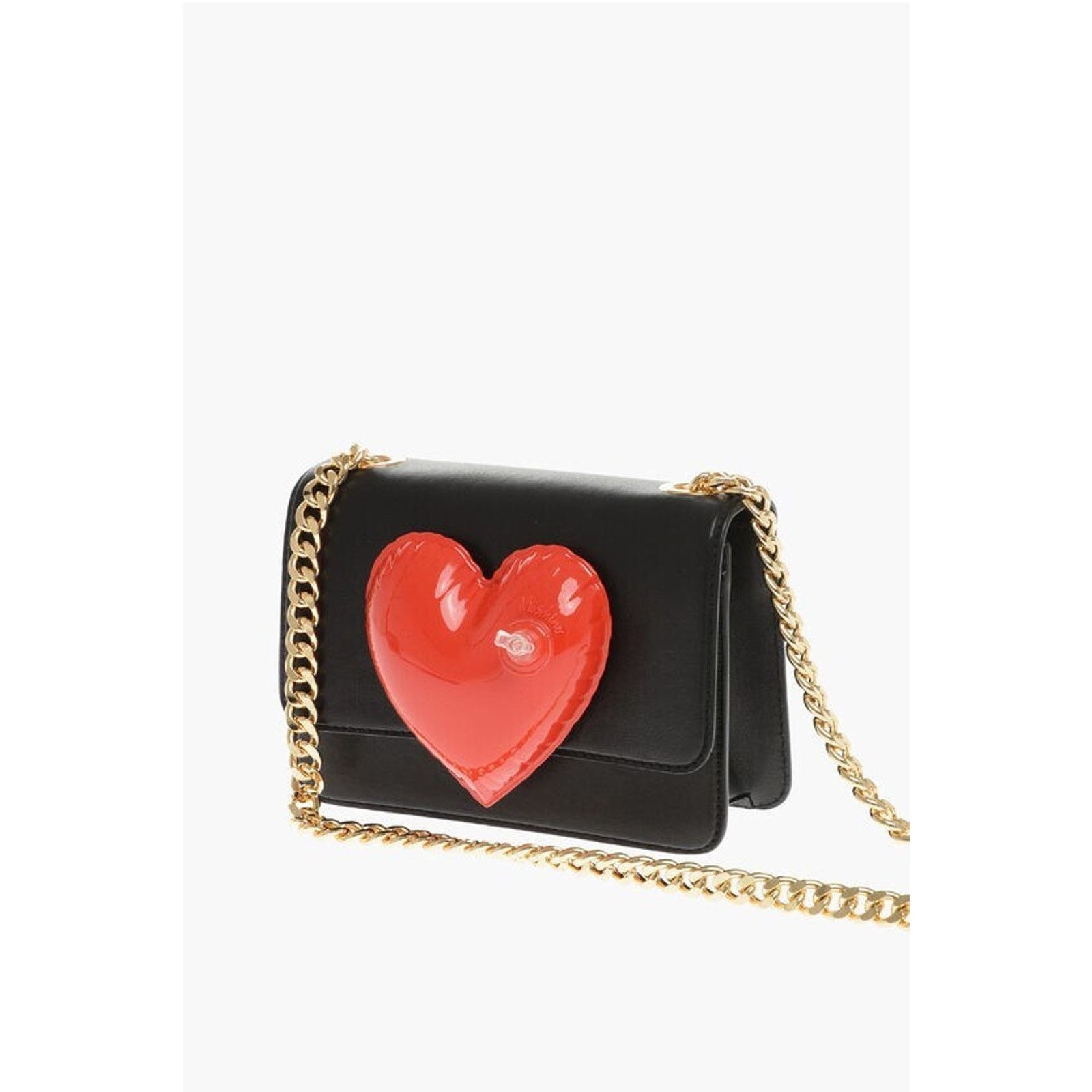 Moschino SS23 MOSCHINO Couture Jeremy Scott Black Leather Red Heart Size ONE SIZE - 6 Thumbnail