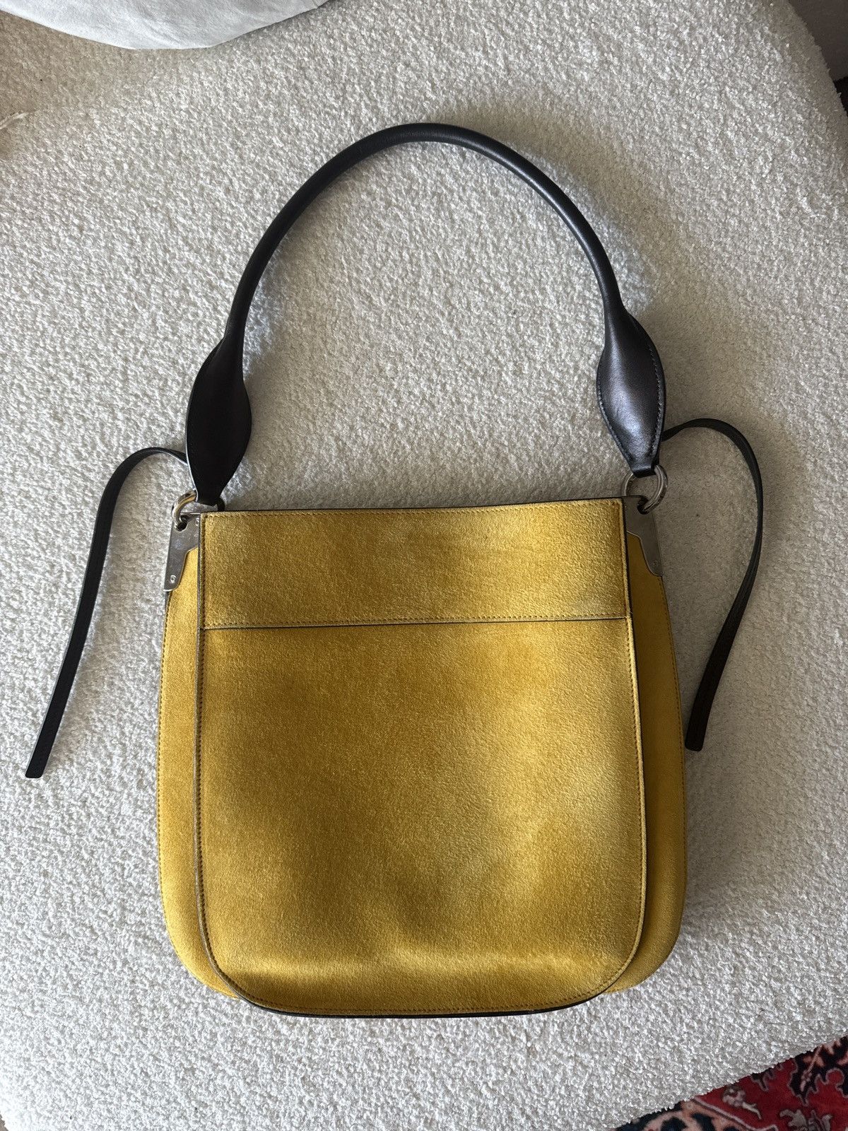 Prada Prada Yellow Margit Suede Tote Bag Size ONE SIZE - 4 Thumbnail