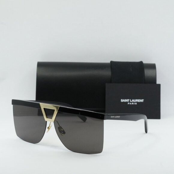 Saint Laurent Paris Saint Laurent SL537 PALACE 001 Sunglasses Black Shield Frame Size ONE SIZE - 1 Thumbnail