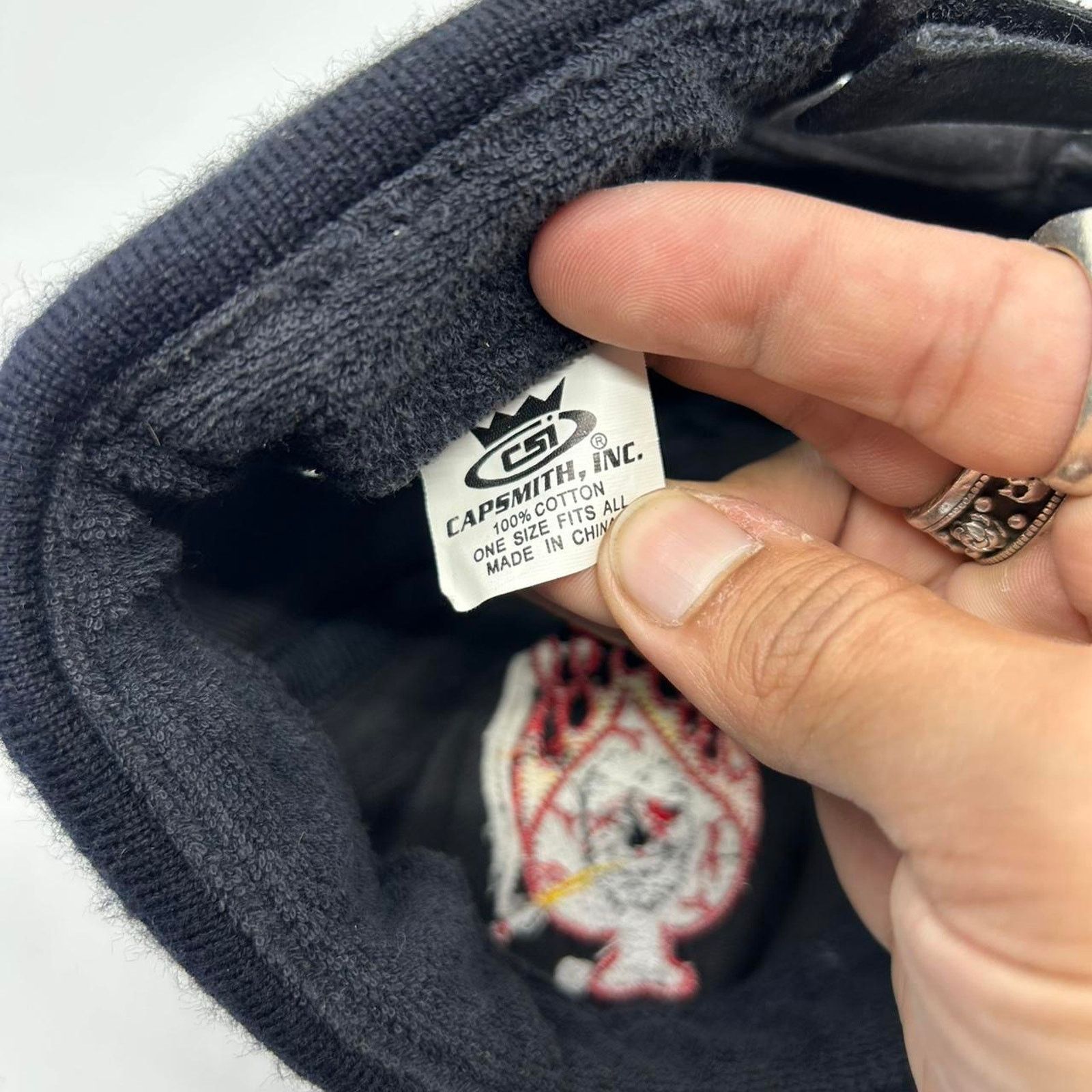 Other Y2K Black and red flame skull cap with no brim Size ONE SIZE - 5 Thumbnail