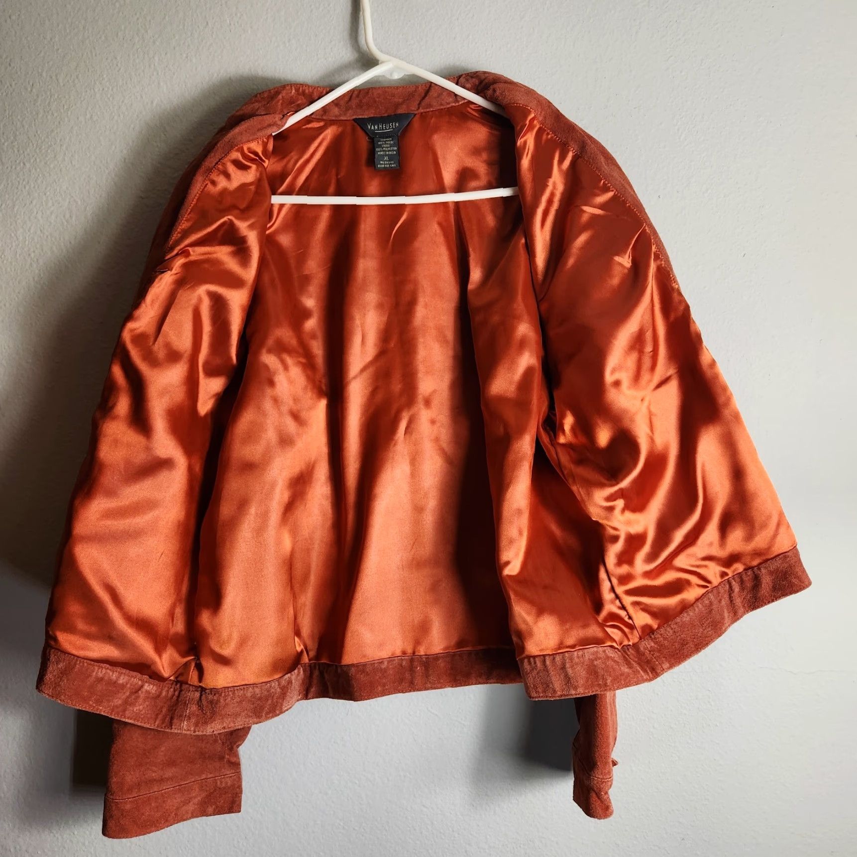 Van Heusen VINTAGE Van Heusen Womens Burnt Orange Suede Jacket XL - Motorcycle Style, Bohemian, Fall Size XL / US 12-14 / IT 48-50 - 7 Thumbnail