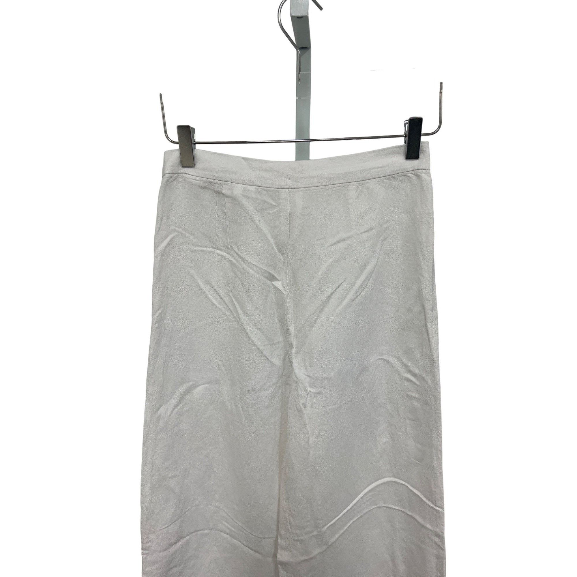 H&M H&M White Linen Blend Wide Leg Pants Flowy Size 27" / US 4 / IT 40 - 6 Thumbnail