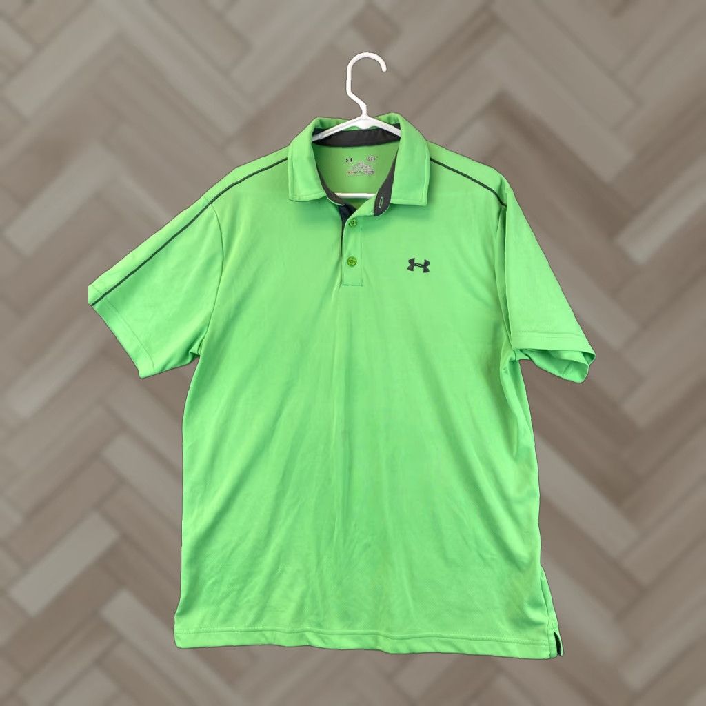 Under Armour Under Armour Golf Men’s L Short Sleeve Polo Dri-Fit Green Stretch 61-12 Shirt/Pol o? (Oops) Size US L / EU 52-54 / 3 - 1 Thumbnail