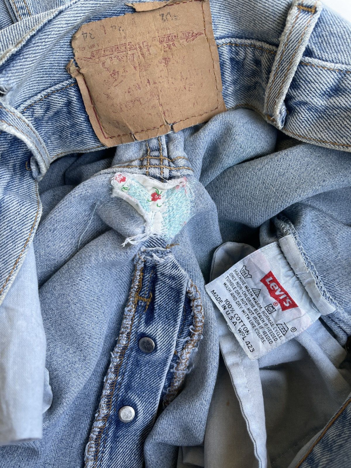 Levi's Vintage Clothing Vintage Levis 522 Ripped Distressed Denim Size US 32 / EU 48 - 13 Thumbnail