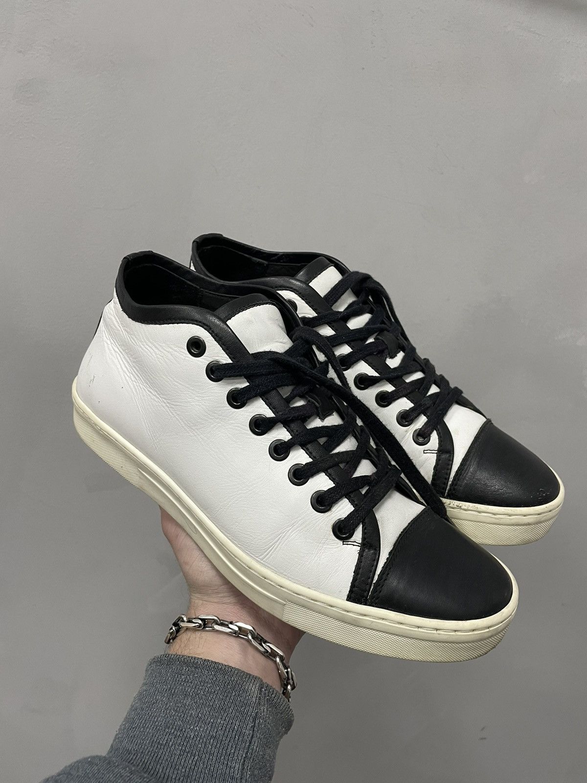 Designer × Japanese Brand × Neil Barrett LEATHER 2000s HIGH LEATHER SNEAKERS Neill Barrett Size US 8 / EU 41 - 1 Thumbnail