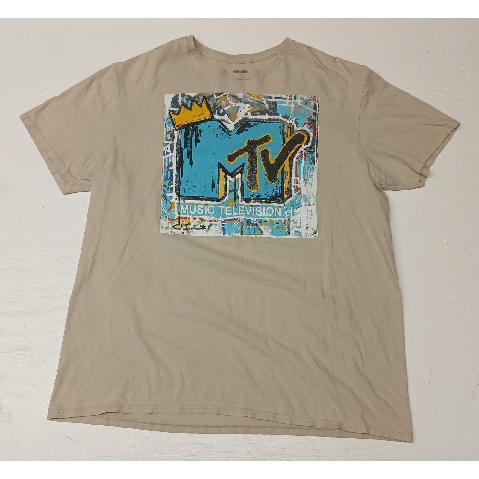 Mtv MTV Beige (XL) Cotton Dress Casual Vintage Style Tshirt Size US XL / EU 56 / 4 - 1 Thumbnail