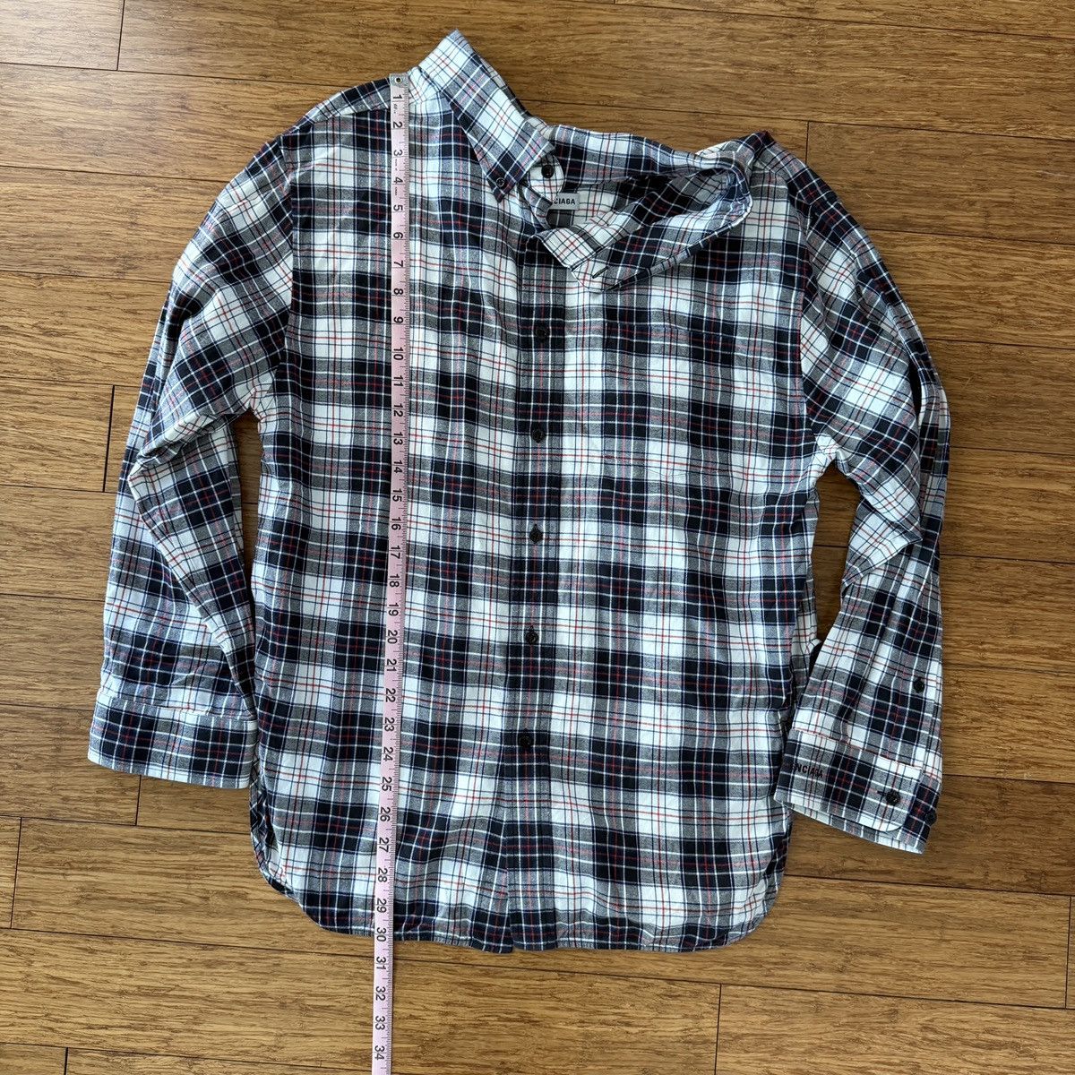 Balenciaga Balenciaga Swing Collar Plaid Shirt, Size 36, Unisex Size US M / EU 48-50 / 2 - 8 Thumbnail