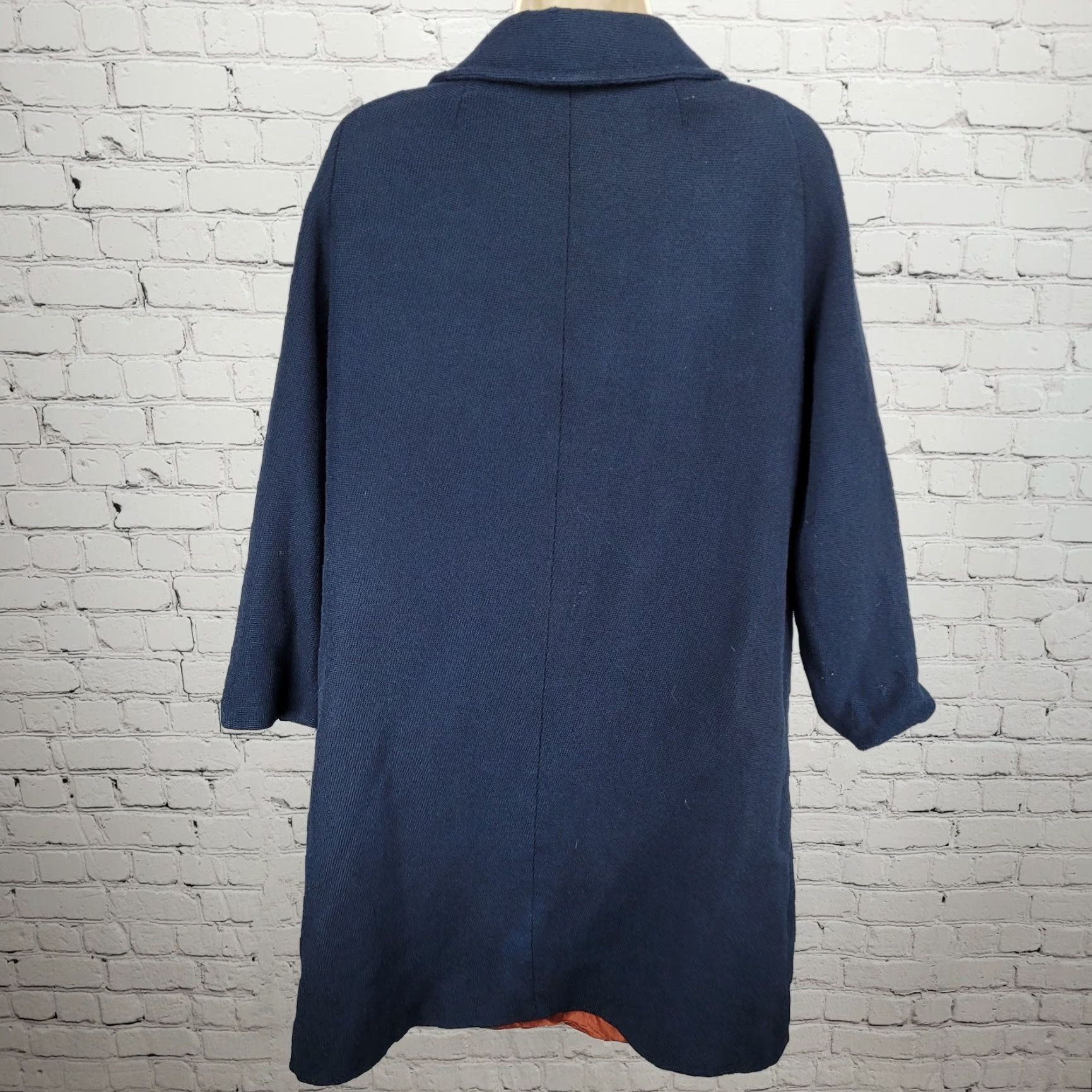 Vintage Lane Bryant Coat Large Navy Buttoned Lined Collared VTG Minims LP Size L / US 10 / IT 46 - 2 Thumbnail