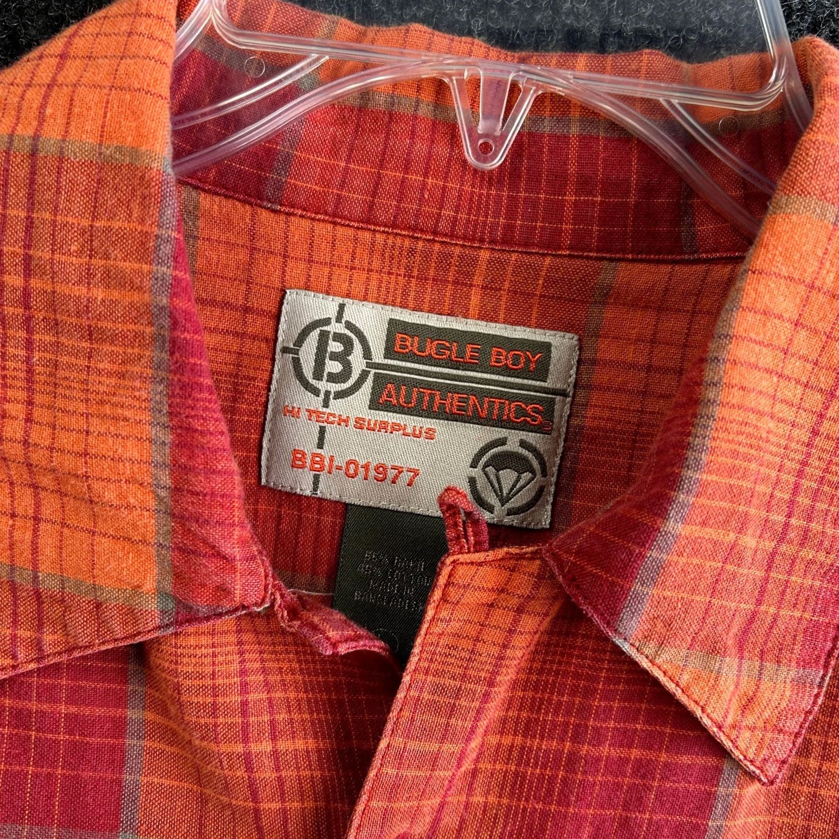 Bugle Boy VINTAGE Bugle Boy Shirt Plaid Button-Down Short Sleeve L Red 90s Mens Regular Size US L / EU 52-54 / 3 - 2 Thumbnail