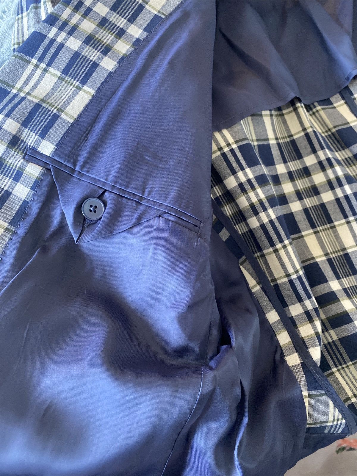 Ralph Lauren Ralph Lauren 43R Blue Plaid Cotton two button blazer Size 44R - 9 Thumbnail