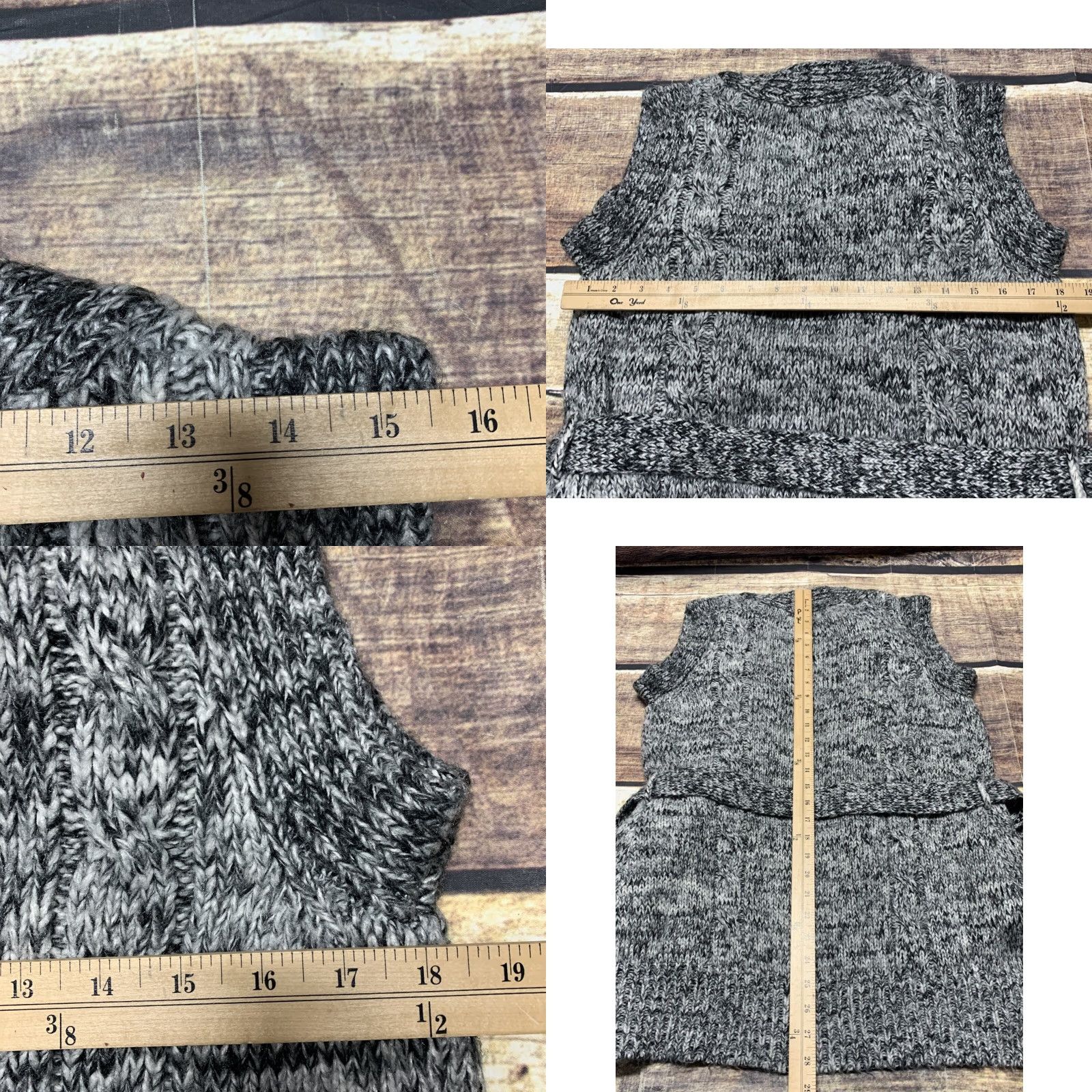 Vintage Charlotte Russe Cardigan Gray Medium Open Front Belted Chunky Knit Sweater Vests Womens Holiday Fall Winter Vintage No Size M / US 6-8 / IT 42-44 - 8 Thumbnail