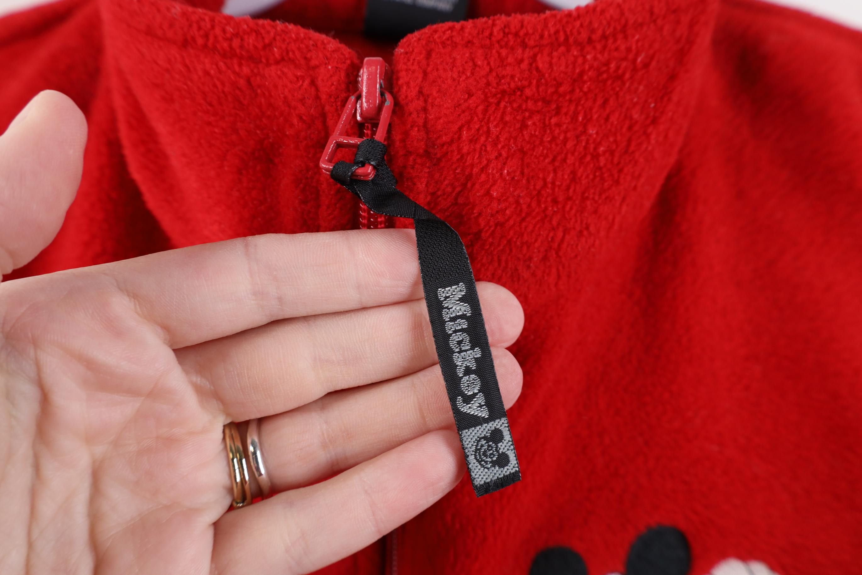 Disney Vintage 90s Disney Mickey Mouse 1/4 Zip Fleece Sweater Red Size XL / US 12-14 / IT 48-50 - 5 Thumbnail