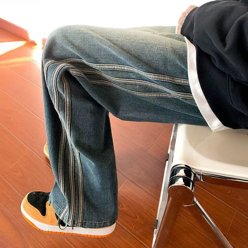 Japanese Brand × Jean Street retro side stripe washed jeans Size US 32 / EU 48 - 5 Thumbnail