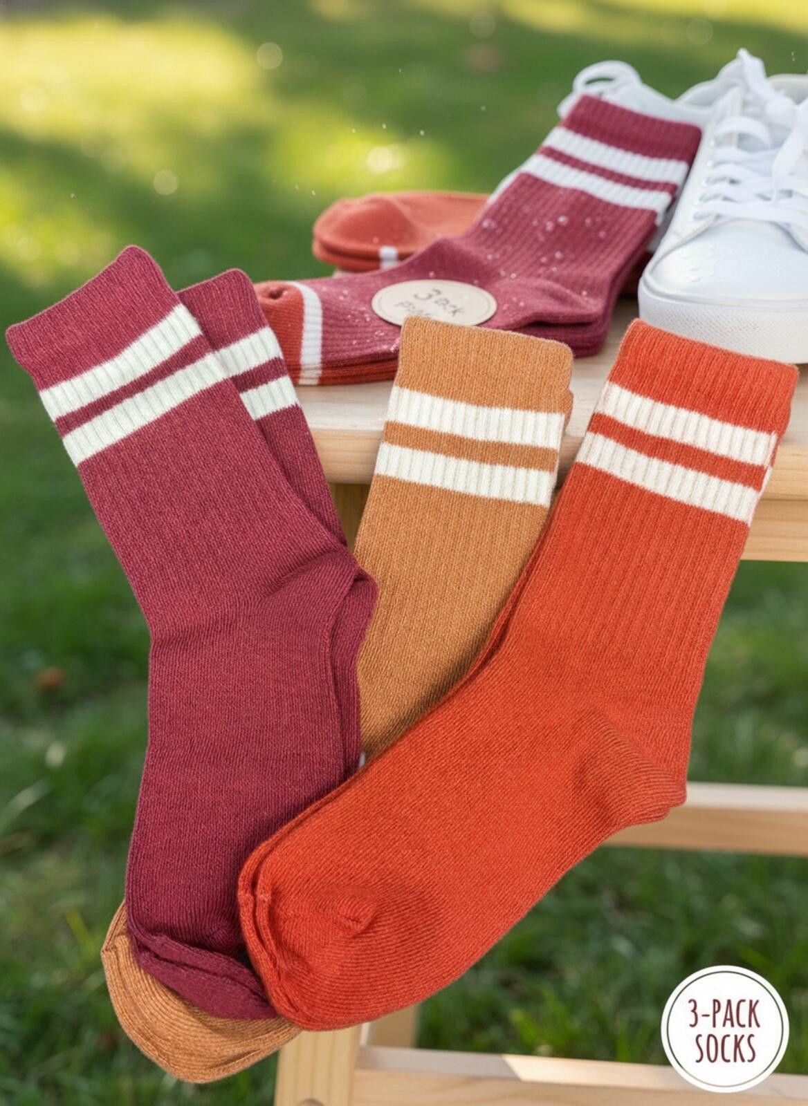 Other Gap Kids Varsity Crew Multicolored Socks 3-Pack (Medium) Size ONE SIZE - 7 Thumbnail