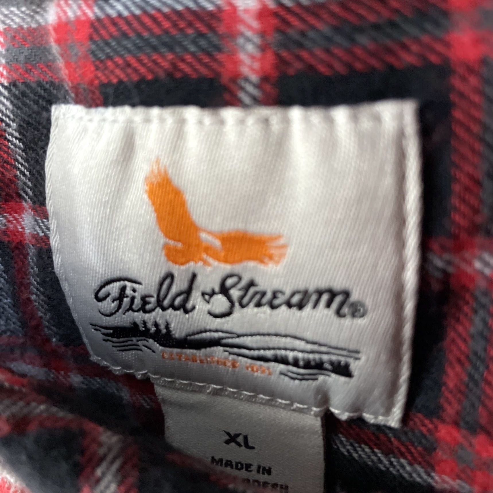 Sears VINTAGE Field & Stream Shirt Mens XL Red Gray Black Buffalo Plaid Flannel Button-Up Casual Workwear Outdoor 90s style Size US XL / EU 56 / 4 - 4 Thumbnail