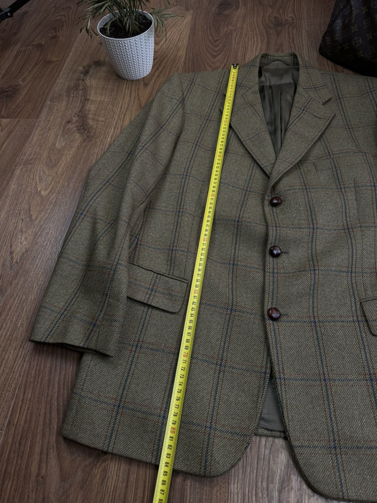 Burberry Vintage wool blazer Burberry Tweed original luxury item Size 48L - 5 Thumbnail