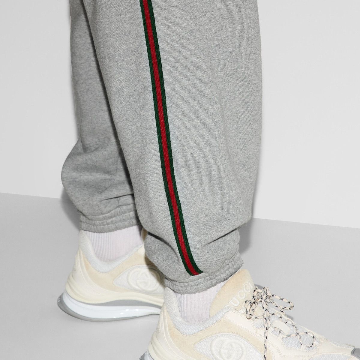 Gucci o1s1wg110925 Cotton Jersey Jogging Pant With Web in Gray Size US 32 / EU 48 - 5 Thumbnail