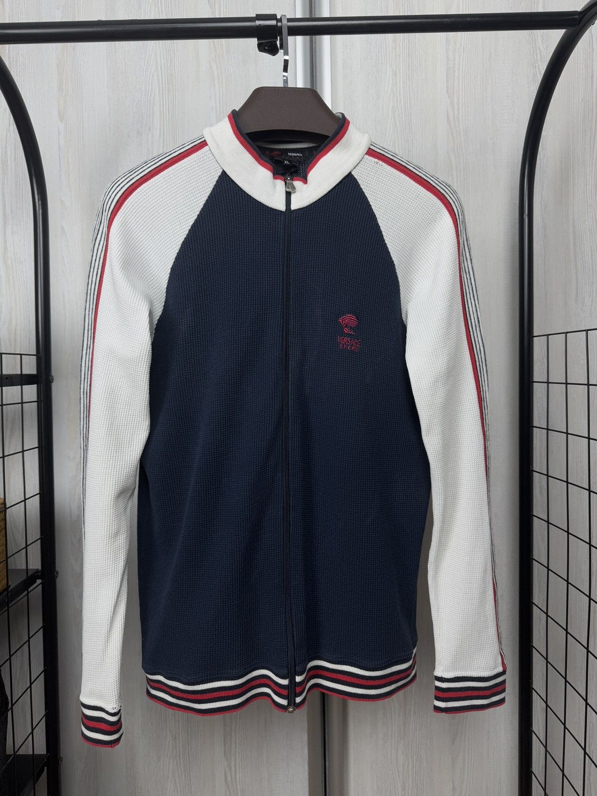Versace Versace Sport vintage distressed faded full zip sweater Size US XL / EU 56 / 4 - 2 Thumbnail