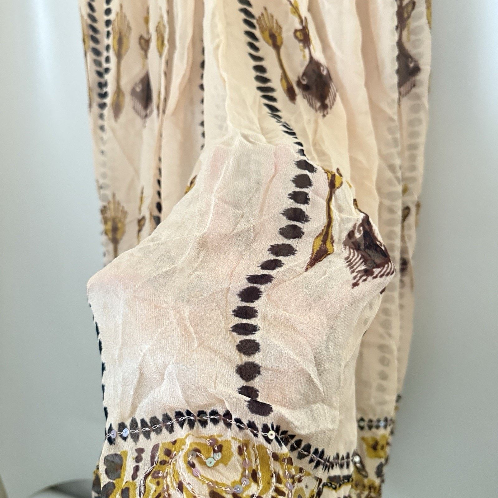 Other Soft Surroundings Embroidered Boho Western Sheer Skirt Size 30" / US 8 / IT 44 - 6 Thumbnail