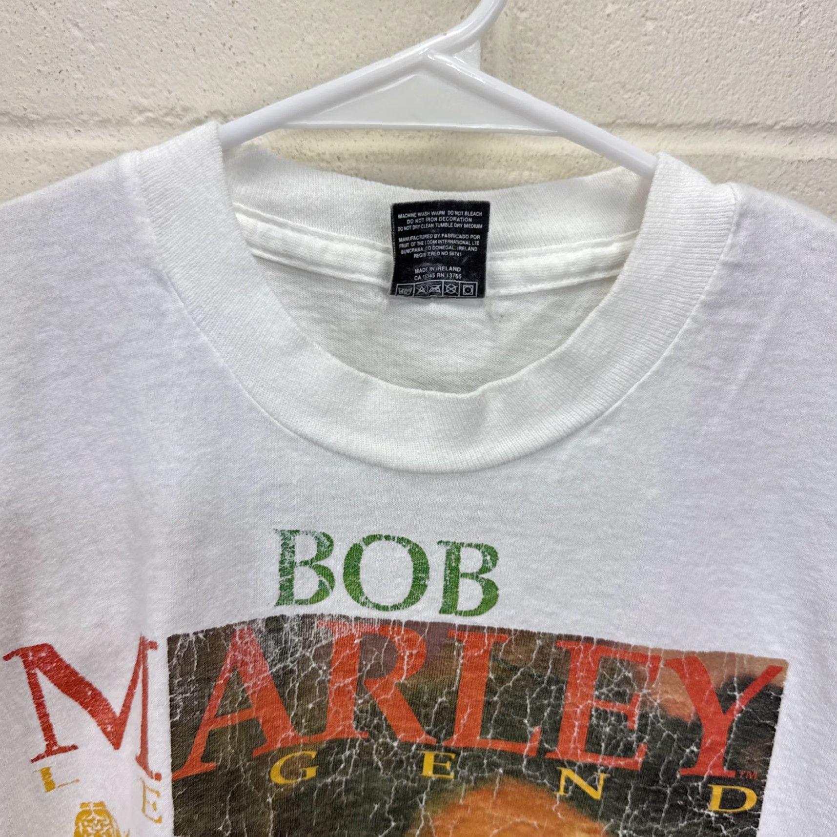 Vintage VINTAGE Bob Marley Music INC LEGEND REGGAE T Shirt Portrait Graphic XL White Unisex 1990s Short Sleeve Cotton Screen Stars Graphic Tee Size US XL / EU 56 / 4 - 5 Thumbnail