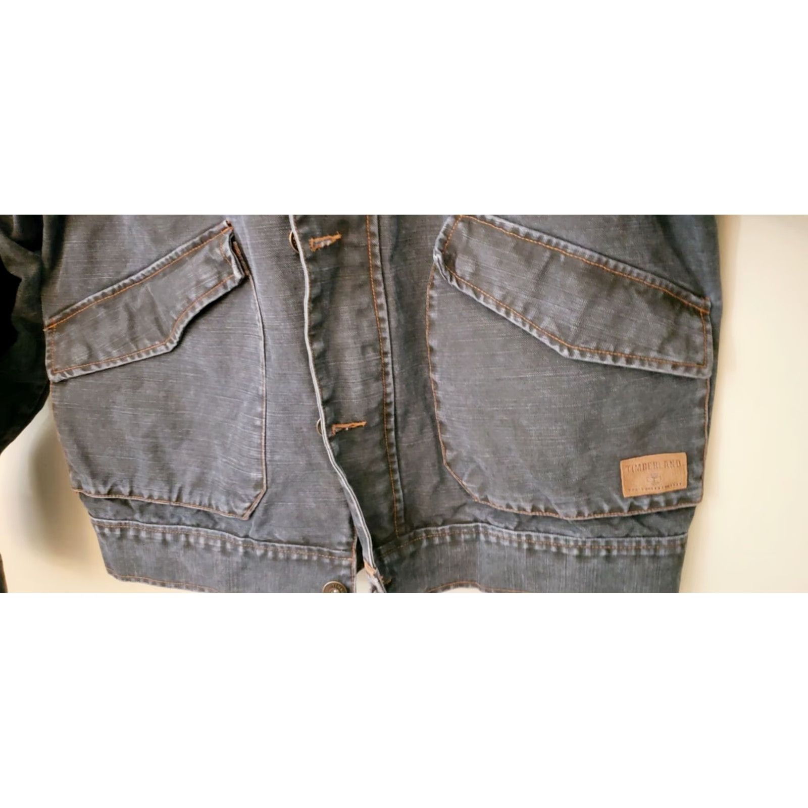 Timberland TIMBERLAND Weathergear Denim Blue Jean Jacket Medium Men Regular M Cotton Denim Jacket Work Wear Lightweight Blue 2000s Vintage Mens Size US 31 - 6 Thumbnail