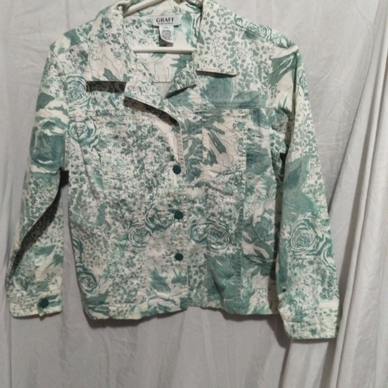 GRAFF Graff Byum Company Womens Printed Button Front Jacket PS Size ONE SIZE - 1 Thumbnail