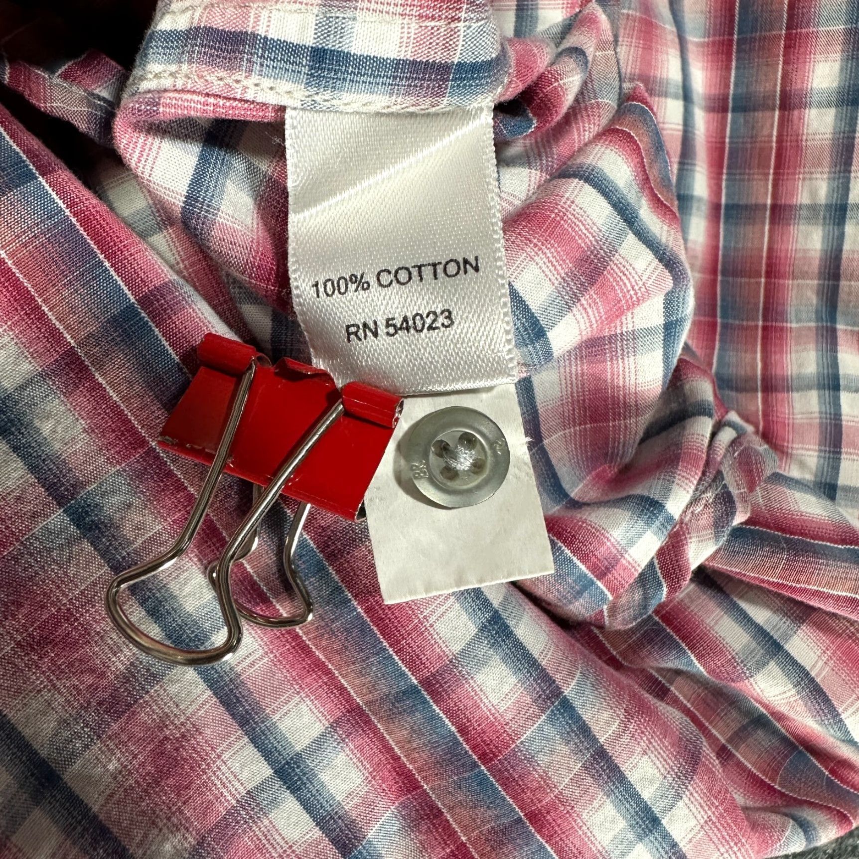 Banana Republic Banana Republic Shirt Mens XL Raspberry Plaid Cotton Button Up Pockets Size US XL / EU 56 / 4 - 7 Thumbnail