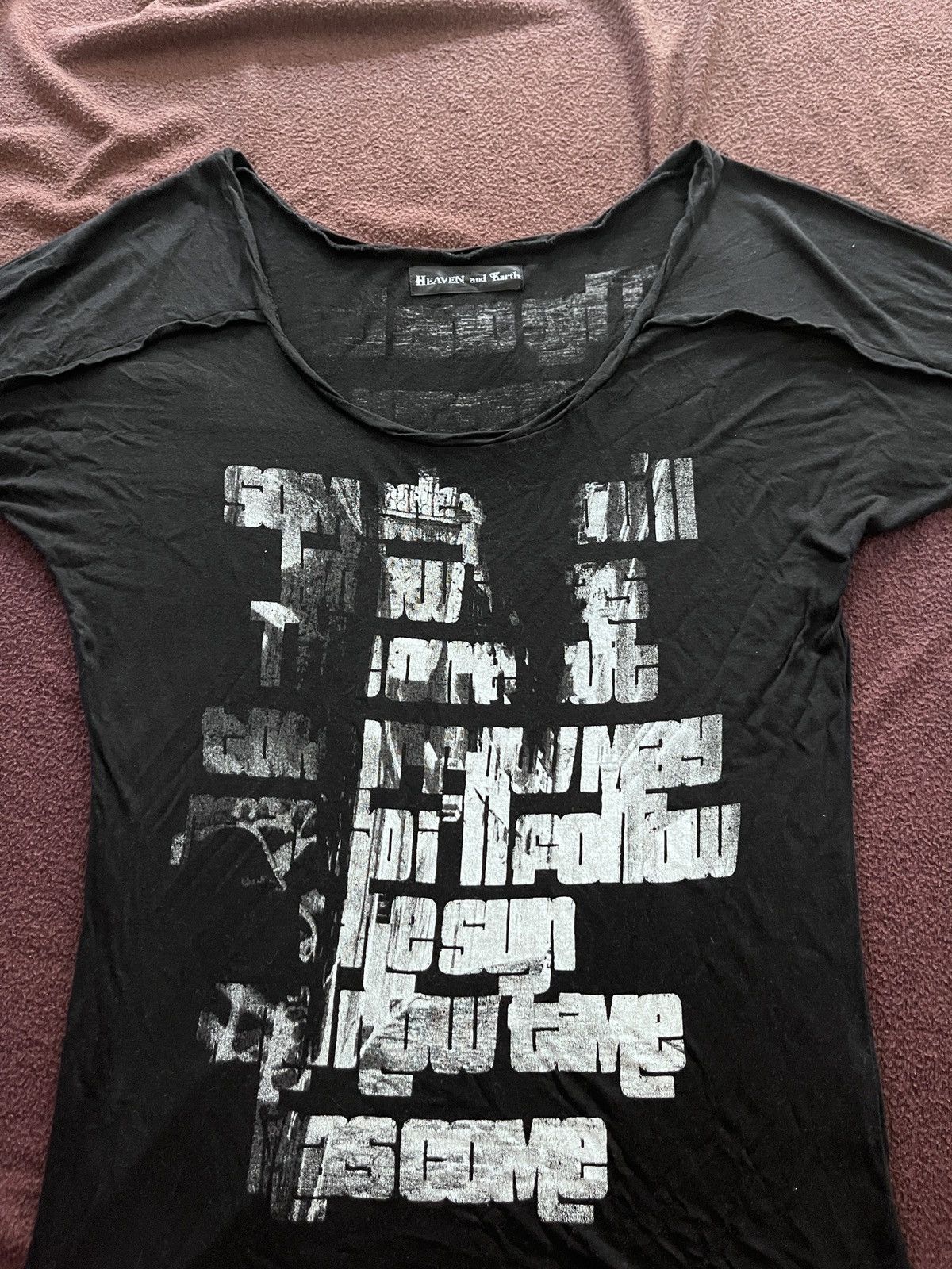 Japanese Brand HEAVEN AND EARTH 1980s POEM TEE Size US M / EU 48-50 / 2 - 3 Thumbnail