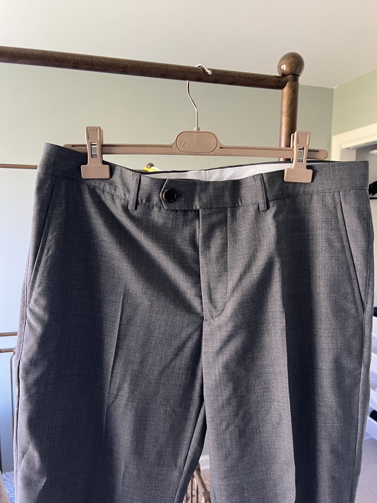 image of Brunello Cucinelli New Without Tags Grey Bc Wool Pants, Men's (Size 38)