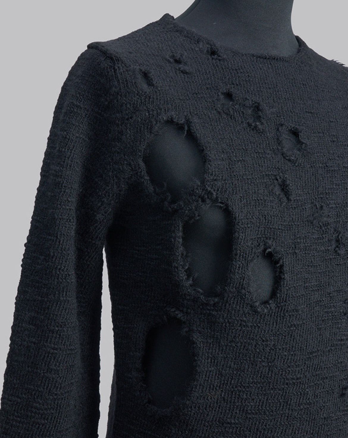 Comme des Garcons Black RIPPED EFFECT KNITWEAR Size US XL / EU 56 / 4 - 6 Thumbnail