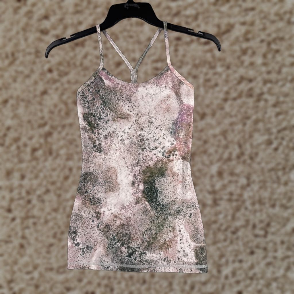 Lululemon Lululemon Shirt Women 2 Pink Power Y Tank Luon Sugar Crush Multi Yoga Gym W1J64S Size XS / US 0-2 / IT 36-38 - 1 Thumbnail