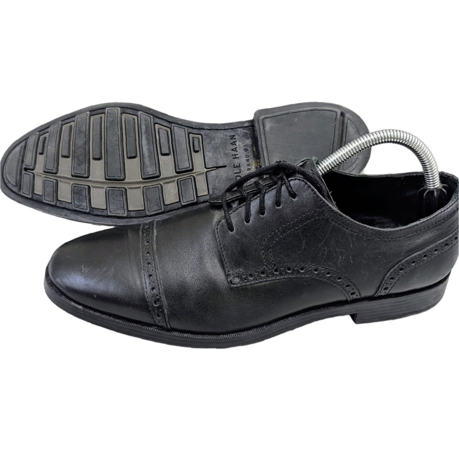 Cole Haan Cole Haan Jefferson Grandos Cap Toe Oxfords Mens Black Leather Size 9 M Knit? Size ONE SIZE - 1 Thumbnail