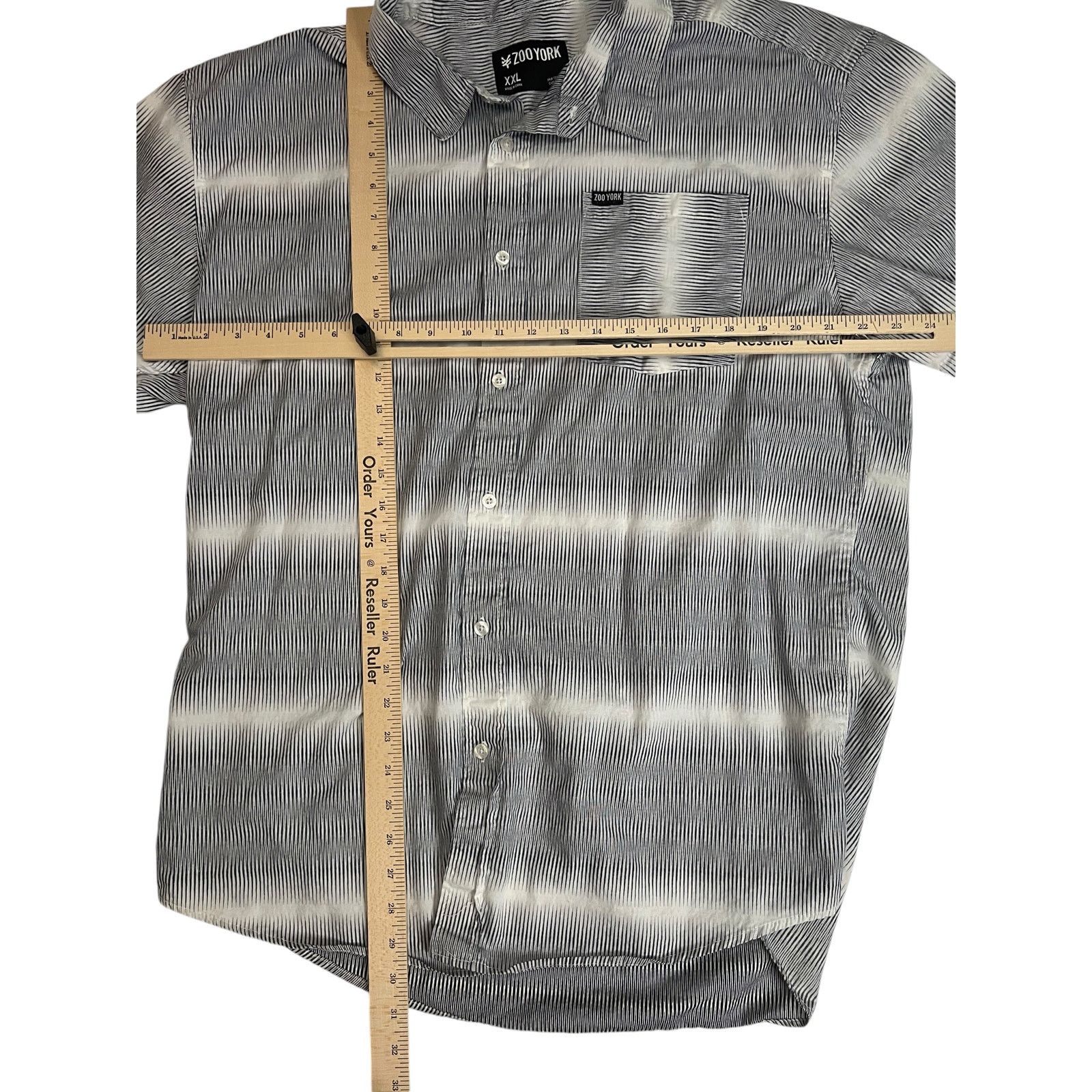 Zoo York Zoo York Short Sleeve Button Up Shirt White Black Striped Size US XXL / EU 58 / 5 - 8 Thumbnail