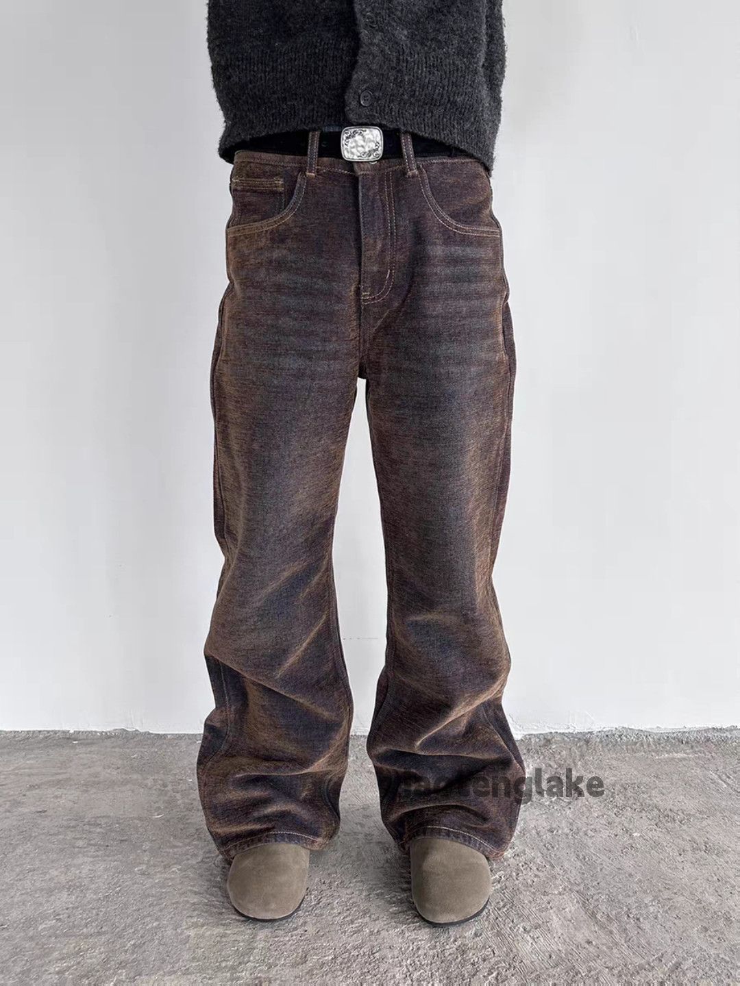 Vintage xtl Utility flock punk grunge bootcut flared rusty pants Size US 34 / EU 50 - 5 Thumbnail